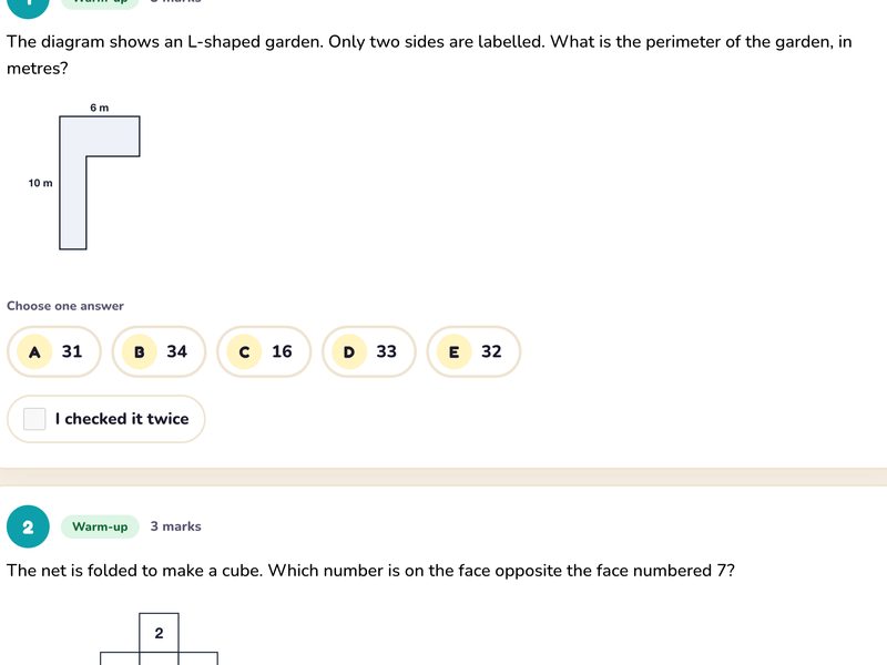 The test — Ramps like the real paper, with scratch paper